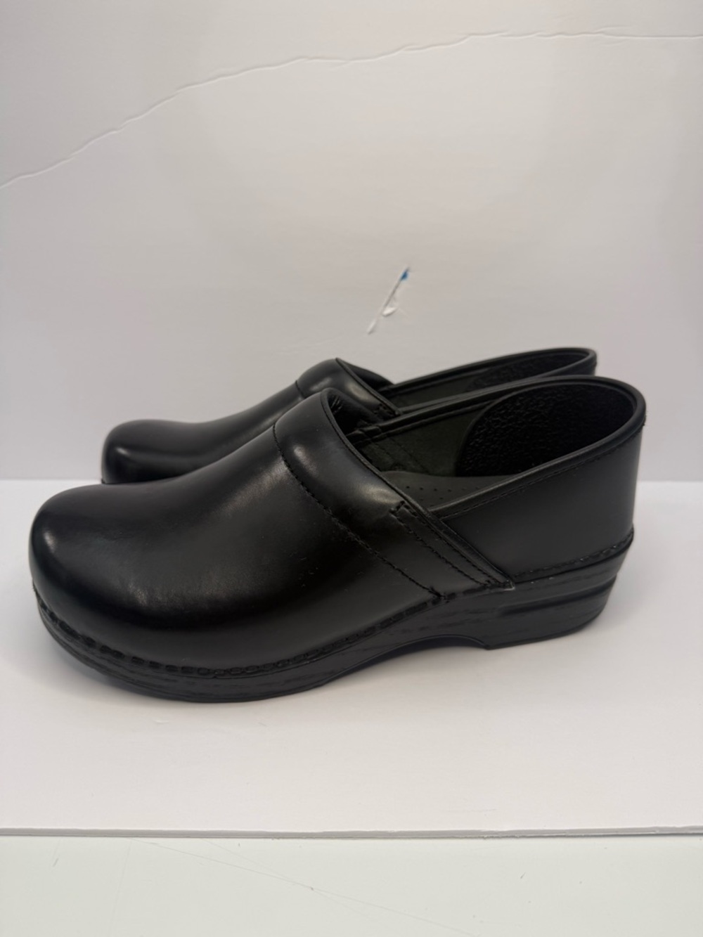 Dansko Black Leather Clog Mules size 41. W10/M8.